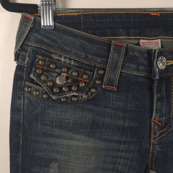 NWT‎ TRUE RELIGION USA Made 🇺🇸 DRFTR N/ JOEY WMM W/ STUDS Jeans 10503YF Sz 28 - Picture 4 of 15